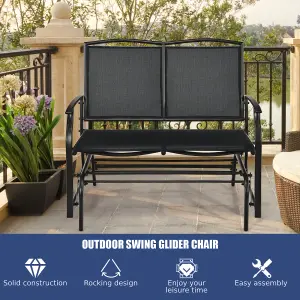 Costway 2-Person Patio Swing Glider Bench Outdoor Glider Loveseat Chair Garden