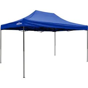 Durable 3x4.5m Blue Pop-Up Gazebo with Heavy Duty Frame and Water Resistant Canopy