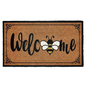 Groundsman Welcome Bee Door Mat Brown/Black (40cm x 70cm)