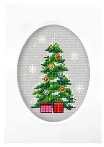 Counted Cross Stitch Kit: Greetings Card: Christmas Tree