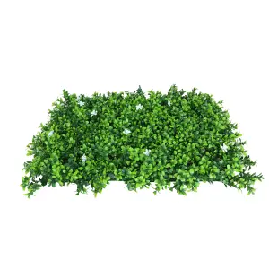 True Products Premium Artificial Green Plant Living Wall Panel 50cm x 50cm - White Flower