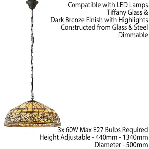 Tiffany Glass Hanging Ceiling Pendant Light Floral Autumn Lamp Shade i00071