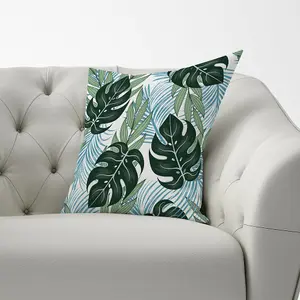 Tropical Pattern With Bright Plants And Flowers Cushions 60cm x 60cm