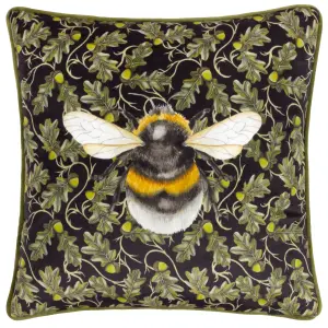 Braywick Orville Bee Printed Velvet Polyester Filled Cushion