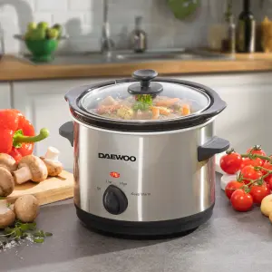 Daewoo 1.5 Litre Slow Cooker 100W Efficient Dishwasher Safe SDA1363GE