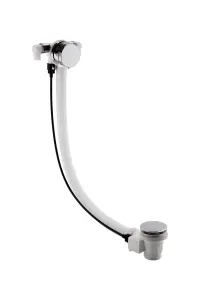 Contemporary Bathroom Free Bath Filler with Push Button Waste, Chrome, Set of 2 Pieces