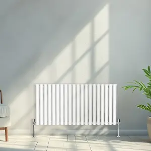 Right Radiators 600x1180mm Horizontal Single Oval Column Designer Radiator White