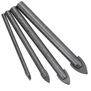 4pc Tools Ceramic Tile Glass And Mirror Drill Bit Set 4mm 6mm 8mm 10mm