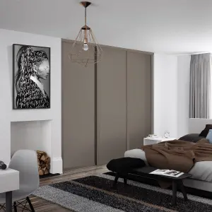 Spacepro Shaker Stone grey Single panel Sliding wardrobe door x (W) 610mm