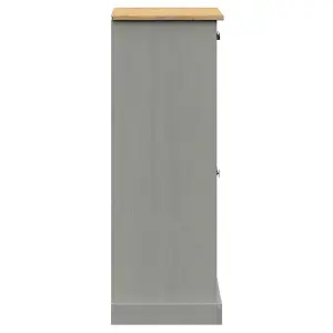 Shoe Cabinet VIGO Grey 60x35x96 cm Solid Wood Pine