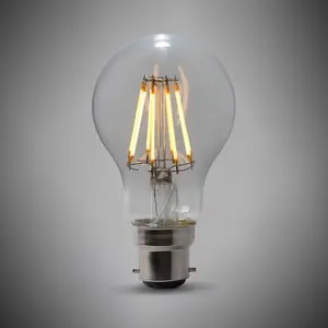 8w B22 GLS LED Light Bulb 3000K Standard Straight Filament High CRI Dimmable - SE Home