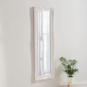 French Style Carved Mirror White 135x45cm