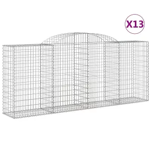 Berkfield Arched Gabion Baskets 13 pcs 300x50x120/140 cm Galvanised Iron