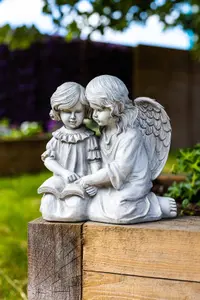 Angel & Girl Stone Effect Ornament