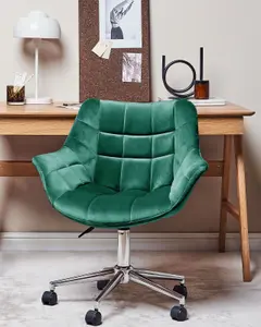 Desk Chair Velvet Emerald Green LABELLE