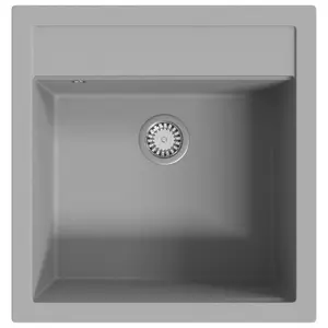 Berkfield Granite Kitchen Sink Single Basin Grey