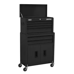 Sealey Topchest Rollcab 6 Drawers Black & Tool Kit 170 Pieces AP22BKCOMBO