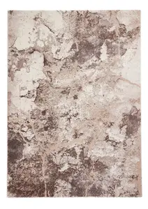 Beige/Silver Abstract Rug, 1cm Thick Abstract Rug, Modern Stain-Resistant Rug for Bedroom, & Dining Room-120cm X 170cm