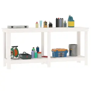 Berkfield Work Bench White 180x50x80 cm Solid Wood Pine