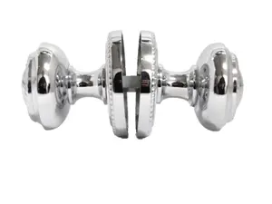 Door Knobs Round Georgian Roped Mortice Knob - Chrome Polished 62mm