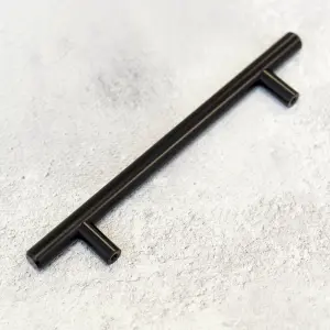 128mm Matt Black Cabinet Handle T-Bar Cupboard Door Drawer Pull Wardrobe Furniture Replacement Upcycle