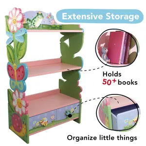 Fantasy Fields Magic Garden 3-Tier Wooden Bookcase and Storage Drawers, Multi