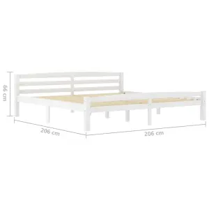 Berkfield Bed Frame White Solid Pinewood 200x200 cm