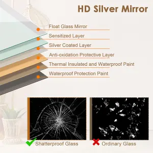 Costway Arch Full Length Mirror 3 Color Lighting Aluminum Frame Mirror Standing/Wall Mounted