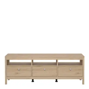 Madrid TV-Unit 3 Drawers in Jackson Hickory Oak