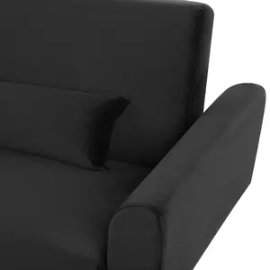 3 Seater Sofa EINA Black Velvet