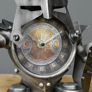 Rustic Warrior clock in the shape of a soldier