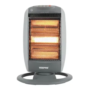 Geepas 1200W Halogen Heater Portable  Instant Heating with 3 Heat Settings