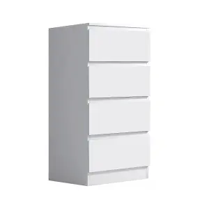 4 Drawer Chest Of Drawers Matt White Bedroom Furniture