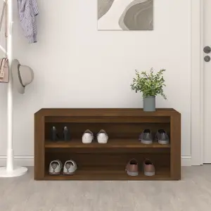 Shoe Rack Brown Oak 100x35x45 cm Engineered Wood