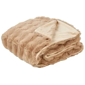 Blanket SALKA Faux Fur 150 x 200 cm Brown