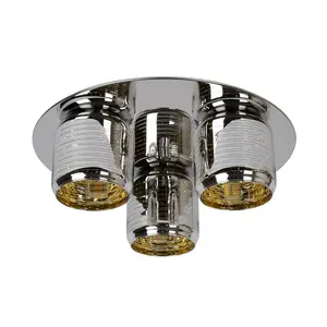 Lucide Eryn Modern Flush Ceiling Light 38cm - 3xG9 - Chrome