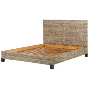 Rattan EU King Size Bed Natural SALBRIS