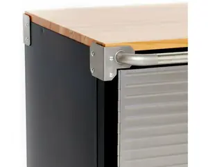 Seville Classics Ultra HD 2 Door Timber Top Mobile Roll Cabinet UHD20202E