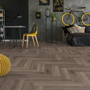 Herri Ferrara Oak D3860 Brown Herringbone Effect 8mm Thick Laminate Flooring For Home (All Rooms) 1.238 m²Per Pack