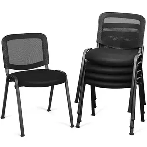 Costway 5PCS Stackable Reception Chairs Heavy Duty Office Chair Upholstered Conference