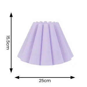 ValueLights Lauren Lilac Fabric Pleated Scallop Edge Tapered Ceiling Floor Table Lamp Shade with LED Bulb