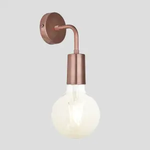 Industville Sleek Edison Wall Light, Copper