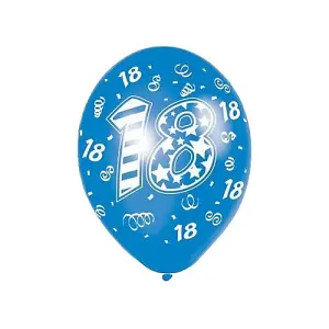 Amscan Latex 18th Balloons (Pack of 6) Blue/White (One Size)