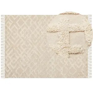 Cotton Area Rug 160 x 230 cm Beige ARDAHAN