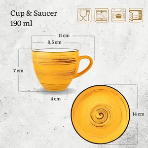 Wilmax Colourboom 14cm Saucer (Set of 6) Yellow