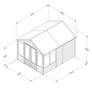 4Life 8x10 Pressure Treated Double Door Apex Summerhouse Yes