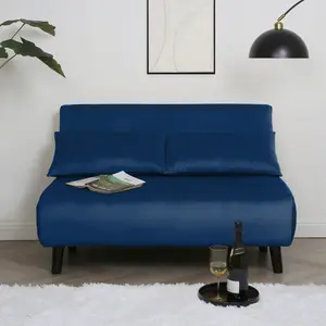 Aurora Double Sofa Bed Blue Velvet