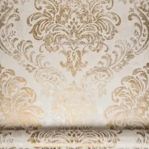 A.S. Creation David Vienna White & Gold Damask Metallic Wallpaper 39112-5