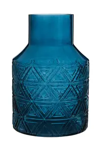 Interiors by Premier Dakota Blue Glass Vase