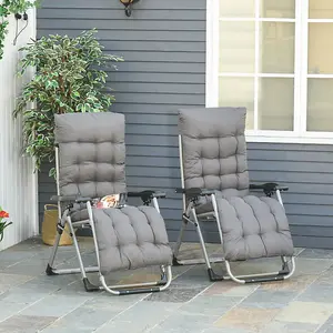 2 Piece Zero Gravity Chair Set with Cushioned Headrest / Ultimate Comfort for Outdoor Relaxation